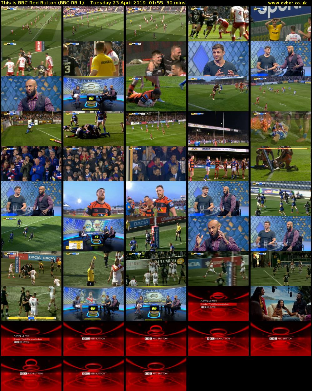 This is BBC Red Button (BBC RB 1) Tuesday 23 April 2019 01:55 - 02:25