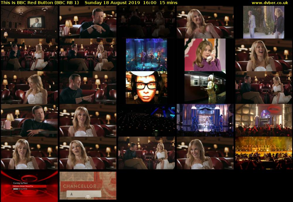 This is BBC Red Button (BBC RB 1) Sunday 18 August 2019 16:00 - 16:15