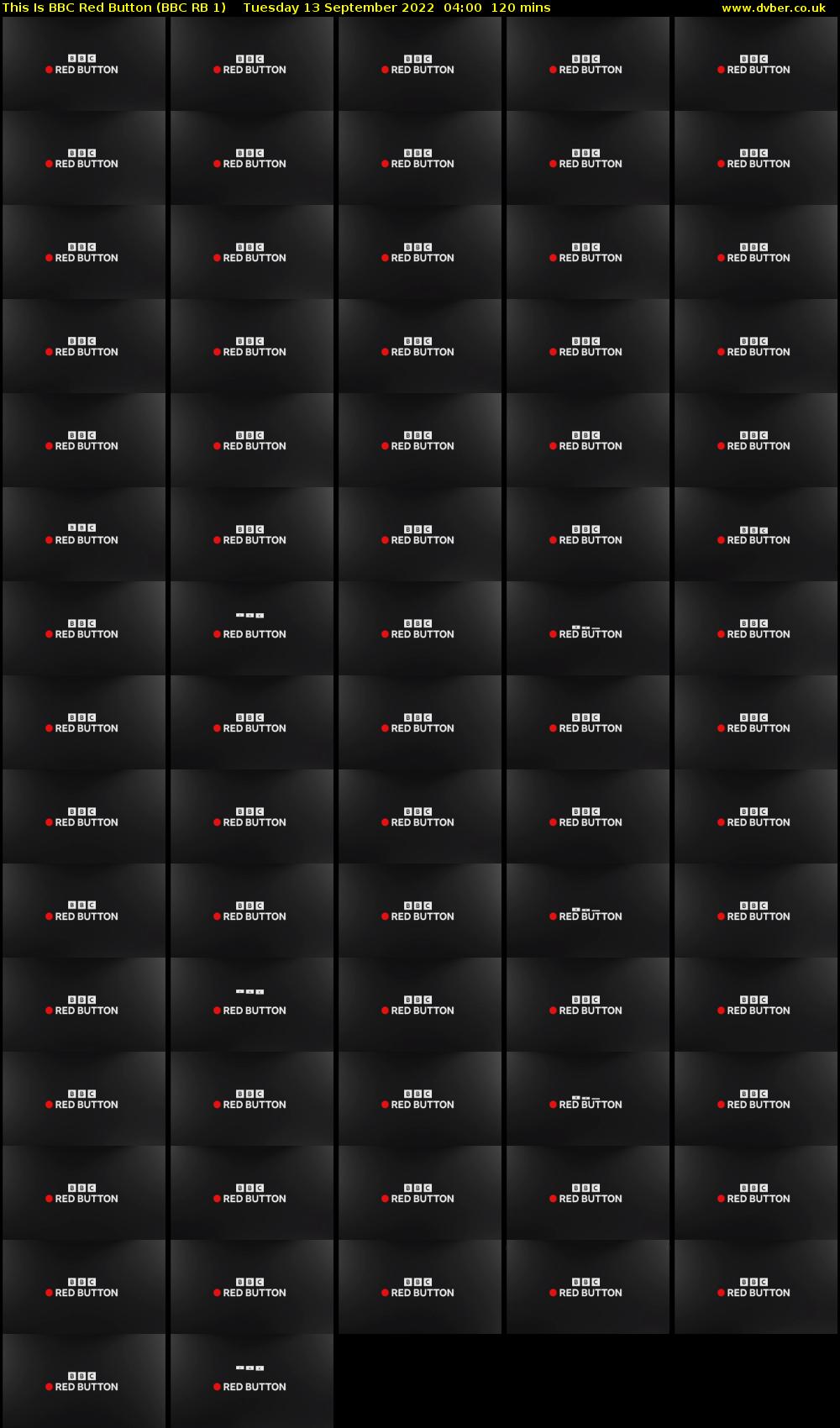 This is BBC Red Button (BBC RB 1) Tuesday 13 September 2022 04:00 - 06:00