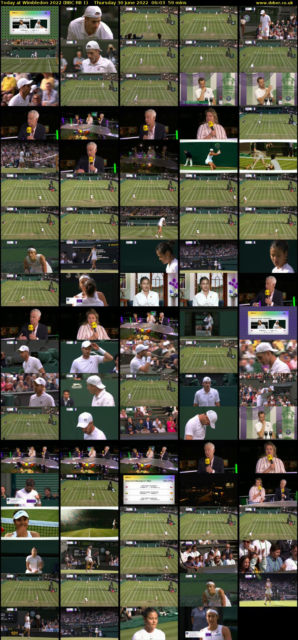 Today at Wimbledon 2022 (BBC RB 1) Thursday 30 June 2022 06:03 - 07:02