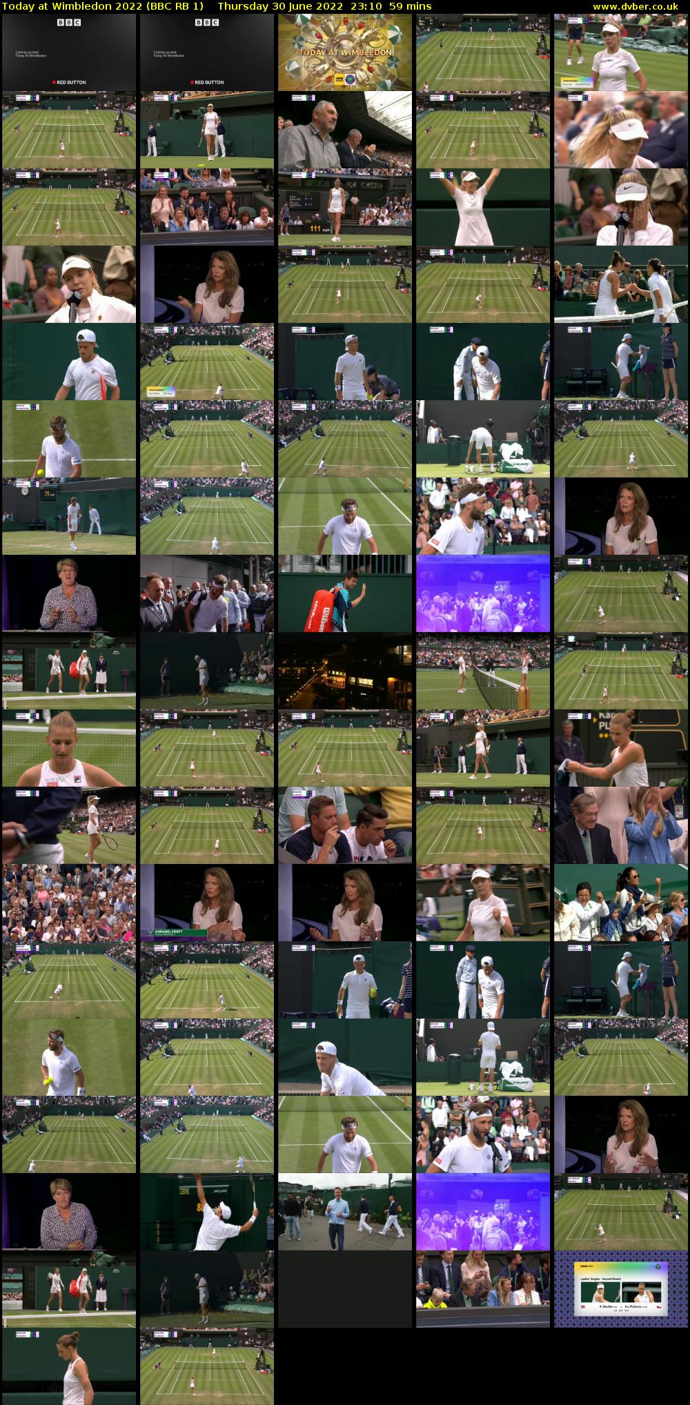Today at Wimbledon 2022 (BBC RB 1) Thursday 30 June 2022 23:10 - 00:09