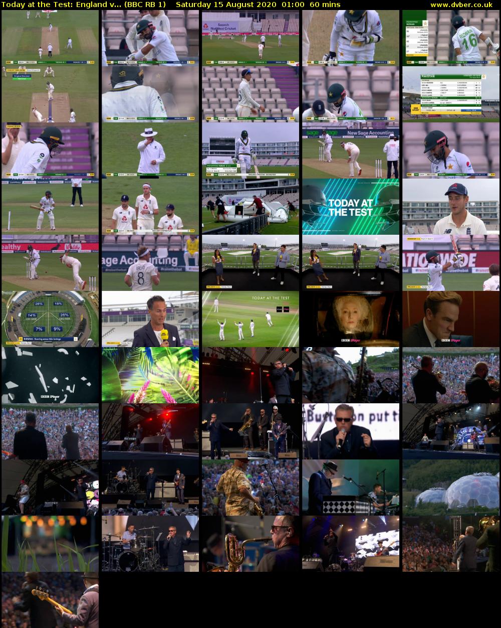 Today at the Test: England v... (BBC RB 1) Saturday 15 August 2020 01:00 - 02:00