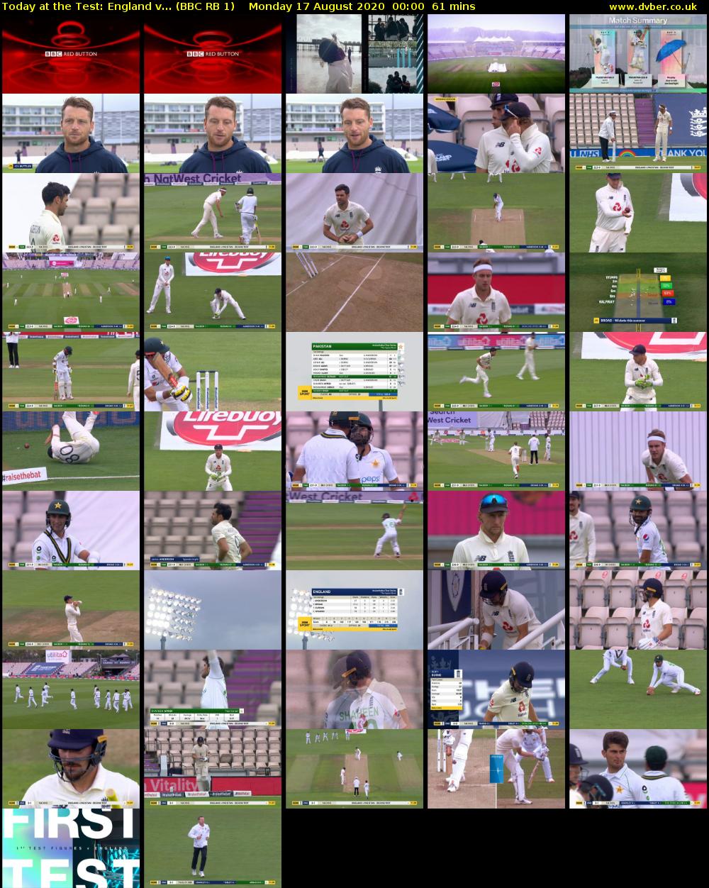 Today at the Test: England v... (BBC RB 1) Monday 17 August 2020 00:00 - 01:01