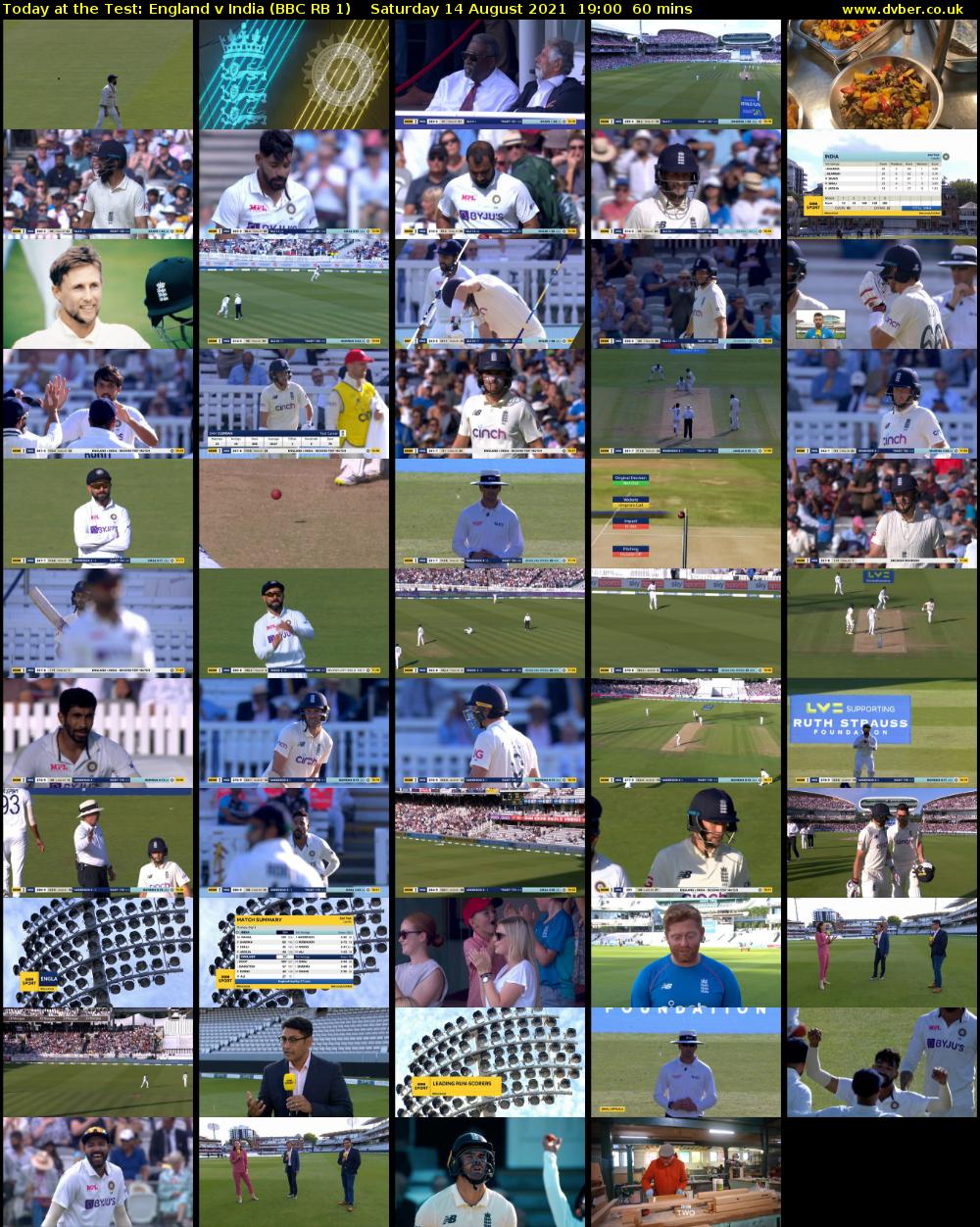 Today at the Test: England v India (BBC RB 1) Saturday 14 August 2021 19:00 - 20:00