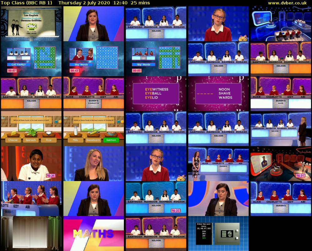 Top Class (BBC RB 1) Thursday 2 July 2020 12:40 - 13:05