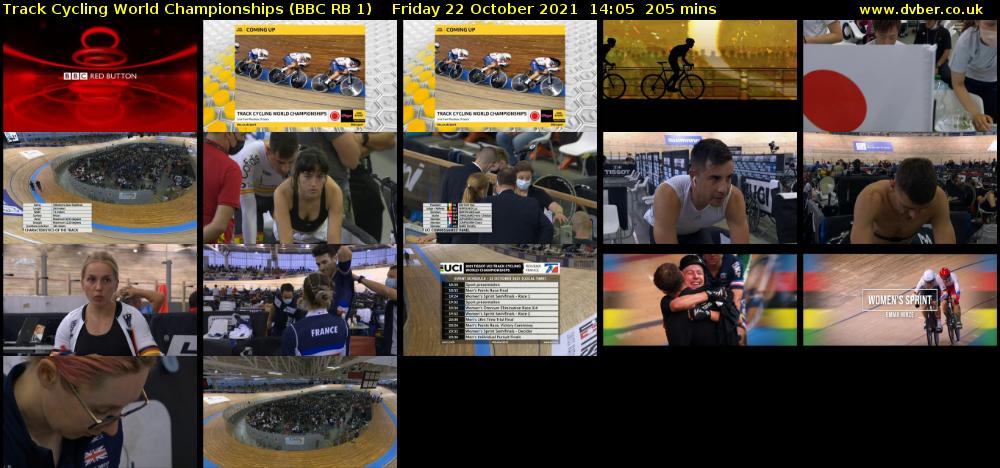 Track Cycling World Championships (BBC RB 1) Friday 22 October 2021 14:05 - 17:30