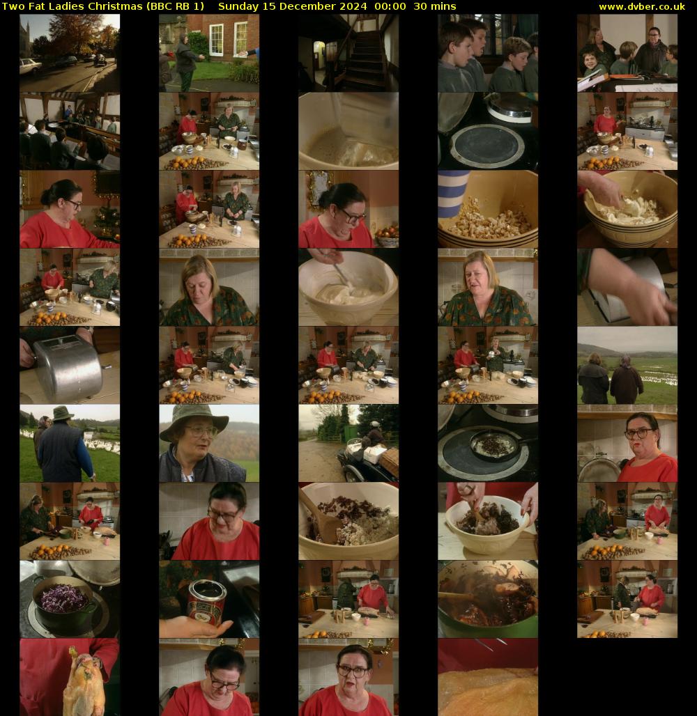 Two Fat Ladies Christmas (BBC RB 1) Sunday 15 December 2024 00:00 - 00:30