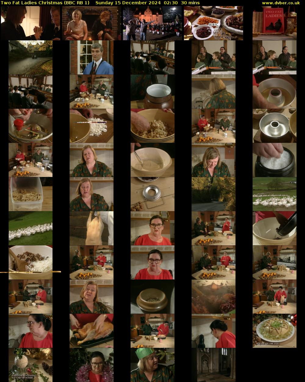Two Fat Ladies Christmas (BBC RB 1) Sunday 15 December 2024 02:30 - 03:00