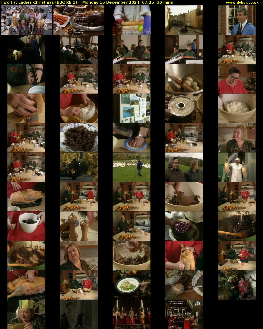 Two Fat Ladies Christmas (BBC RB 1) Monday 16 December 2024 07:25 - 07:55