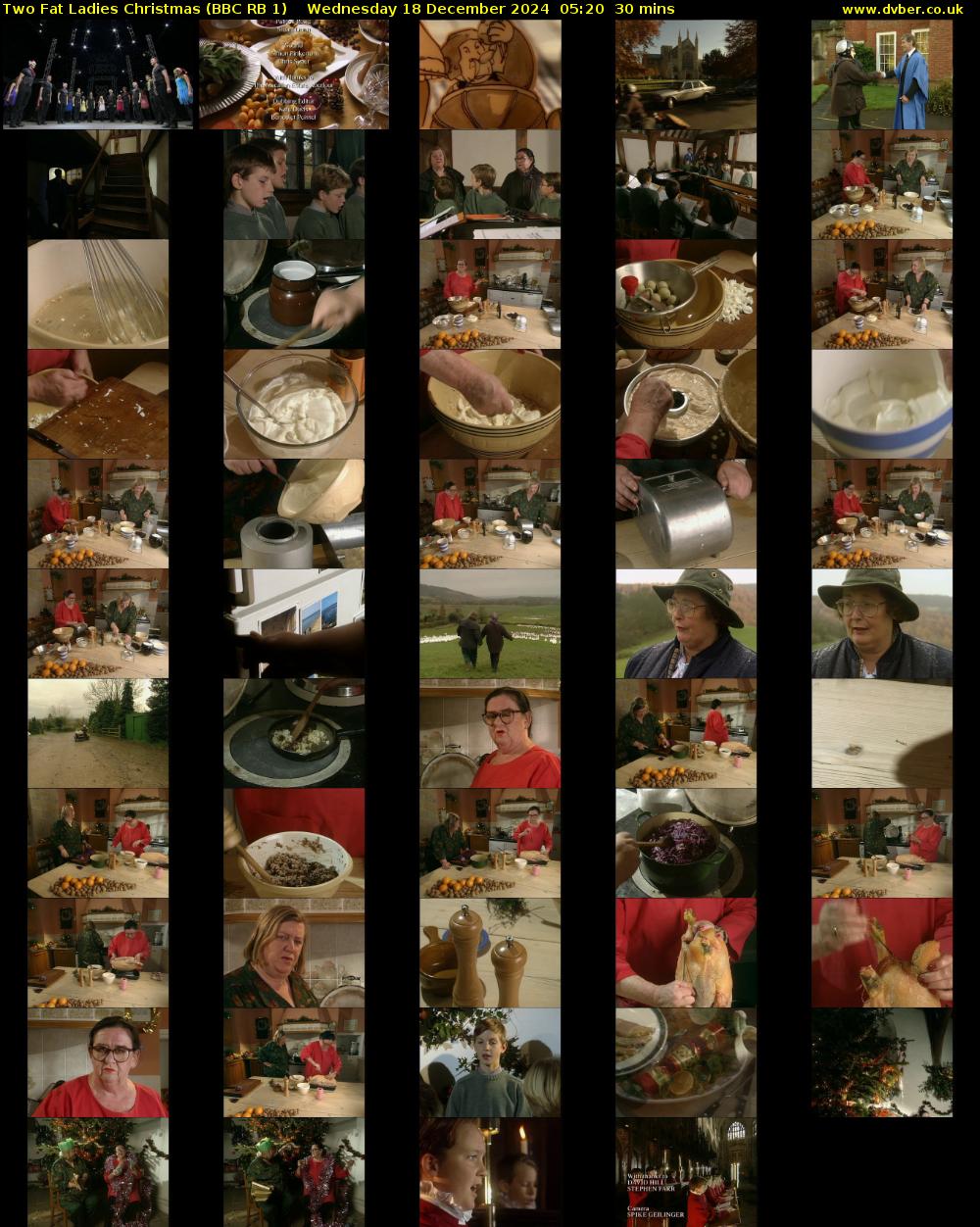 Two Fat Ladies Christmas (BBC RB 1) Wednesday 18 December 2024 05:20 - 05:50