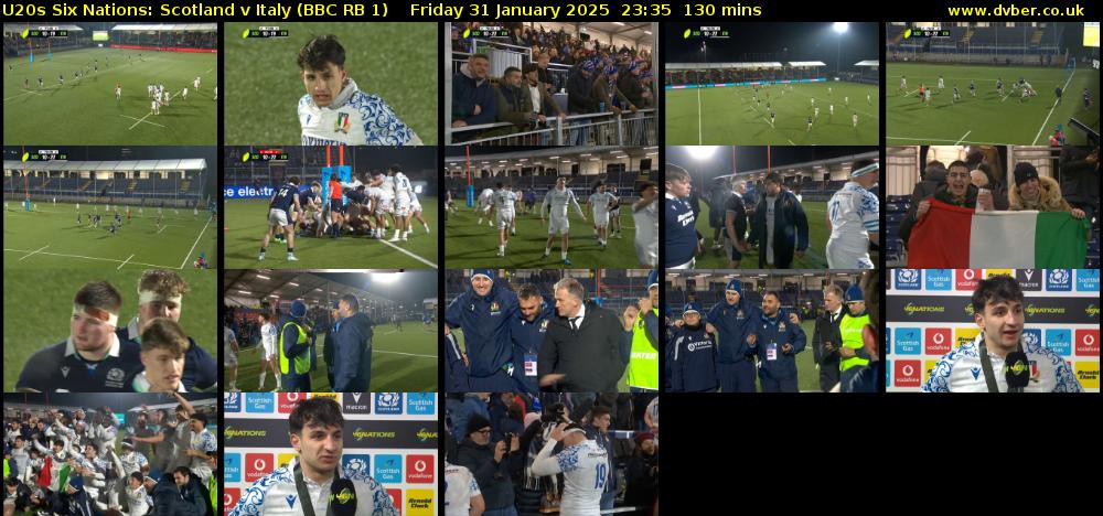 U20s Six Nations: Scotland v Italy (BBC RB 1) Friday 31 January 2025 23:35 - 01:45
