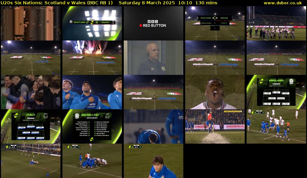 U20s Six Nations: Scotland v Wales (BBC RB 1) Saturday 8 March 2025 10:10 - 12:20