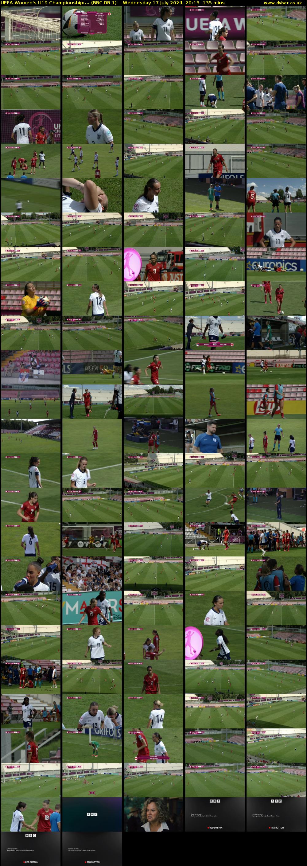 UEFA Women's U19 Championship:... (BBC RB 1) Wednesday 17 July 2024 20:15 - 22:30