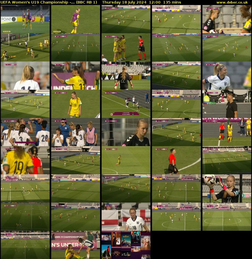 UEFA Women's U19 Championship -... (BBC RB 1) Thursday 18 July 2024 12:00 - 14:15
