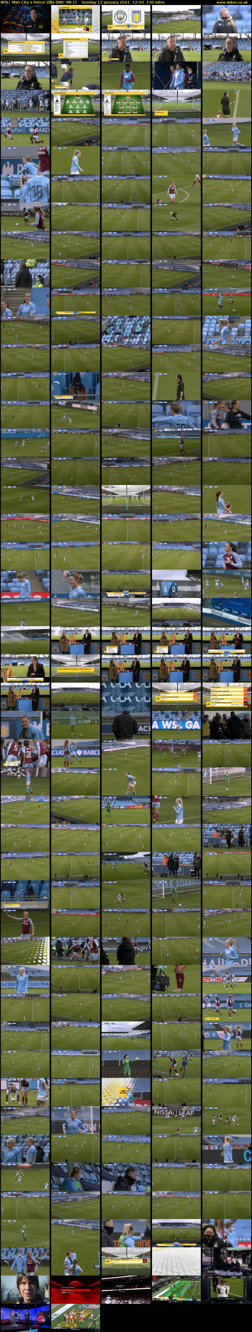 WSL: Man City v Aston Villa (BBC RB 1) Sunday 17 January 2021 12:20 - 14:30