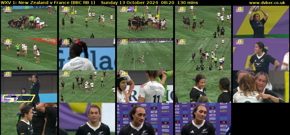 WXV 1: New Zealand v France (BBC RB 1) Sunday 13 October 2024 08:20 - 10:30
