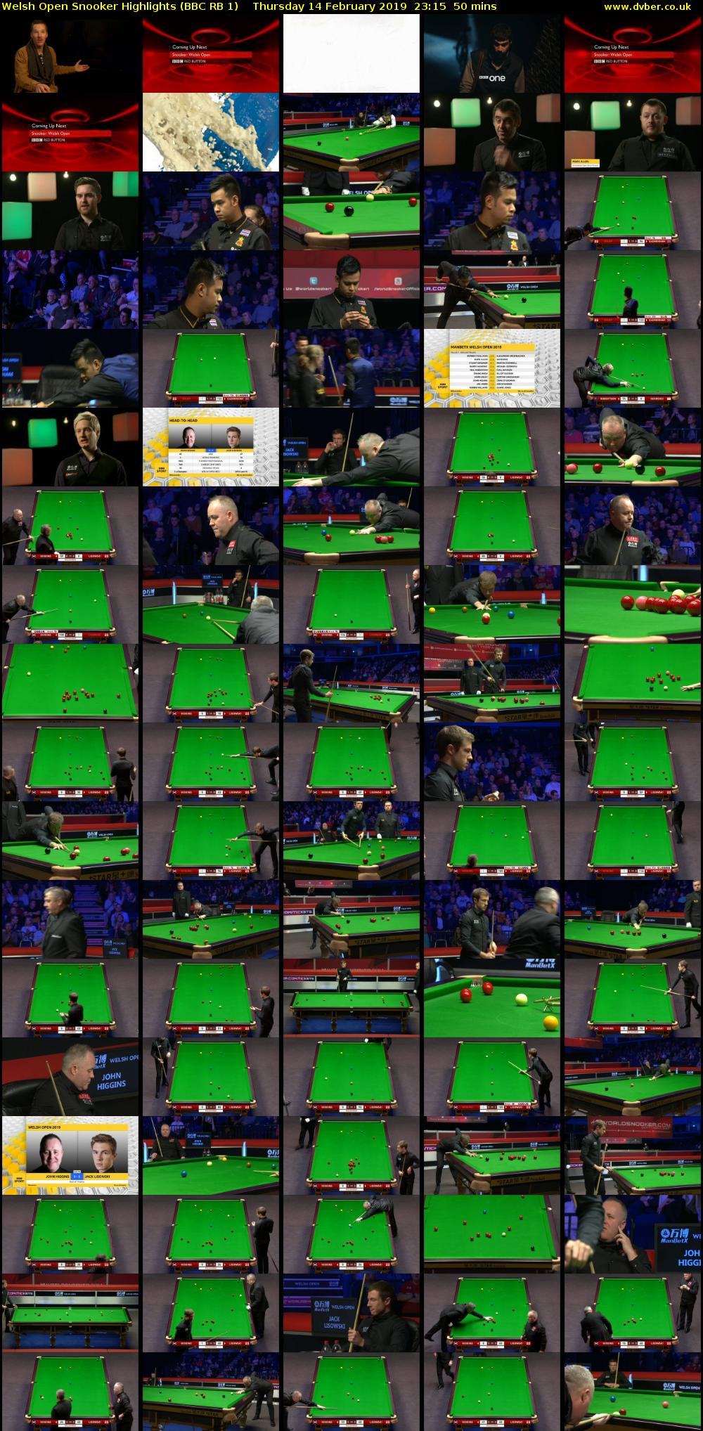 Welsh Open Snooker Highlights (BBC RB 1) Thursday 14 February 2019 23:15 - 00:05