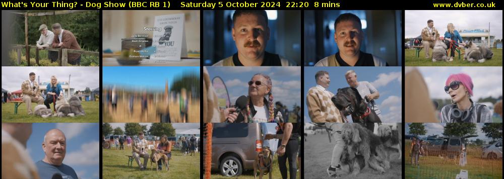 What's Your Thing? - Dog Show (BBC RB 1) Saturday 5 October 2024 22:20 - 22:28