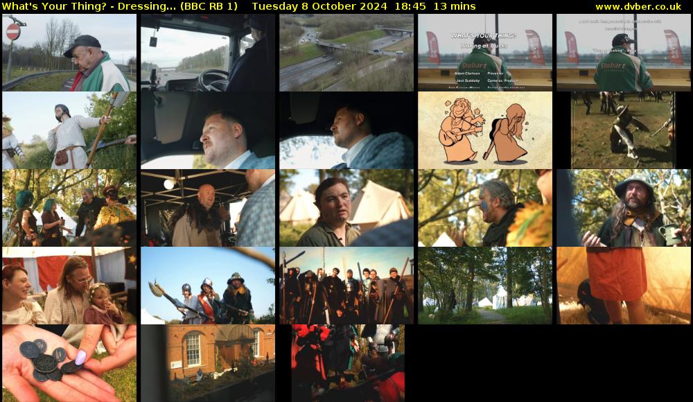 What's Your Thing? - Dressing... (BBC RB 1) Tuesday 8 October 2024 18:45 - 18:58