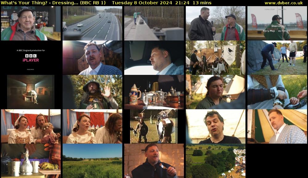 What's Your Thing? - Dressing... (BBC RB 1) Tuesday 8 October 2024 21:24 - 21:37