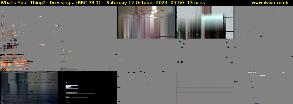 What's Your Thing? - Dressing... (BBC RB 1) Saturday 12 October 2024 05:50 - 06:03
