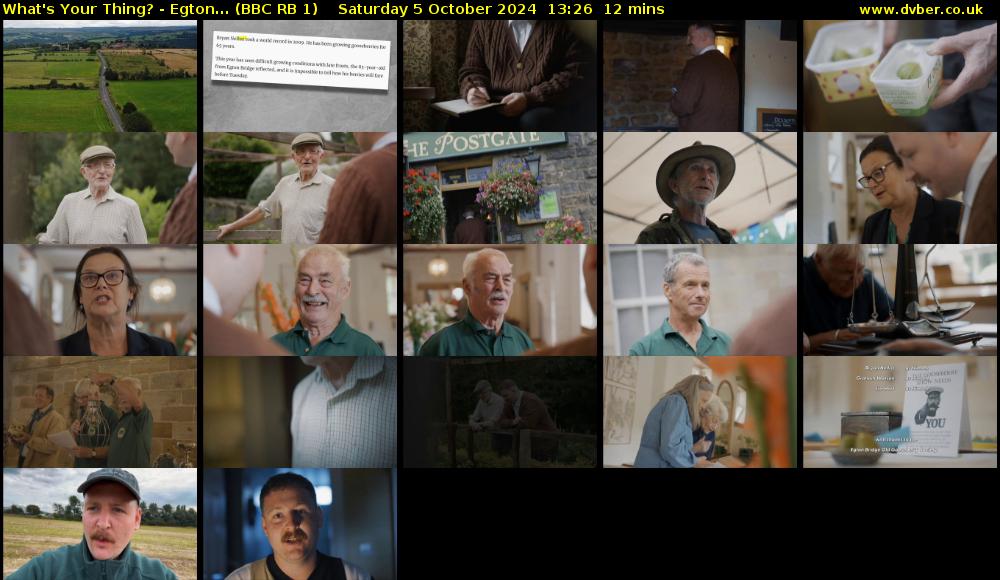 What's Your Thing? - Egton... (BBC RB 1) Saturday 5 October 2024 13:26 - 13:38