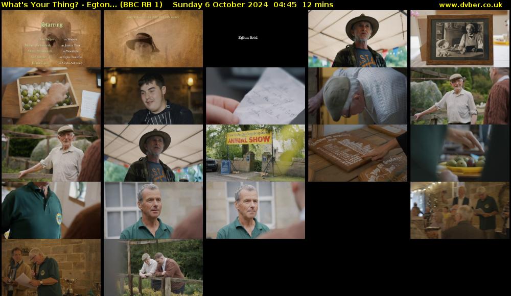 What's Your Thing? - Egton... (BBC RB 1) Sunday 6 October 2024 04:45 - 04:57