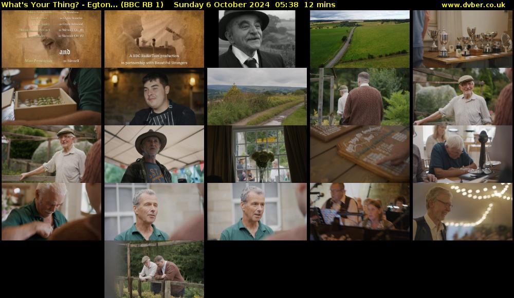 What's Your Thing? - Egton... (BBC RB 1) Sunday 6 October 2024 05:38 - 05:50
