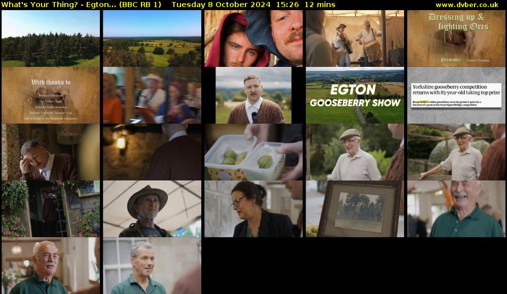 What's Your Thing? - Egton... (BBC RB 1) Tuesday 8 October 2024 15:26 - 15:38