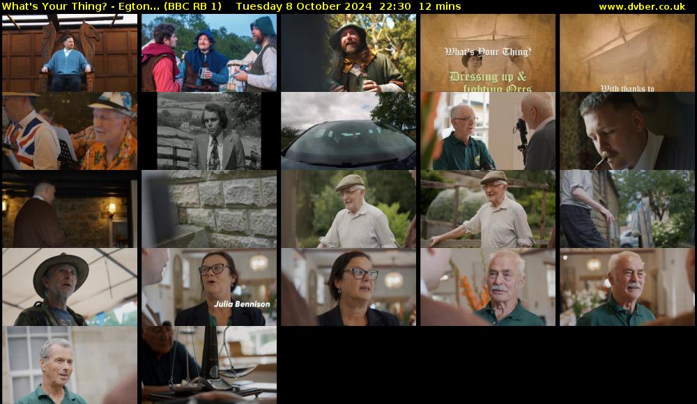 What's Your Thing? - Egton... (BBC RB 1) Tuesday 8 October 2024 22:30 - 22:42