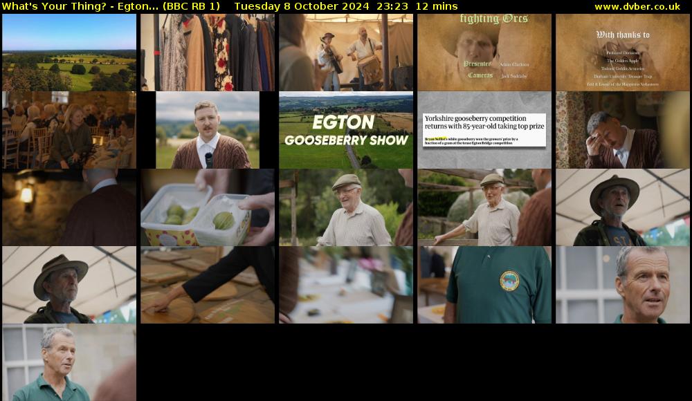 What's Your Thing? - Egton... (BBC RB 1) Tuesday 8 October 2024 23:23 - 23:35