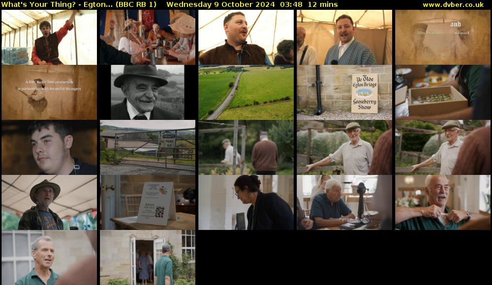 What's Your Thing? - Egton... (BBC RB 1) Wednesday 9 October 2024 03:48 - 04:00