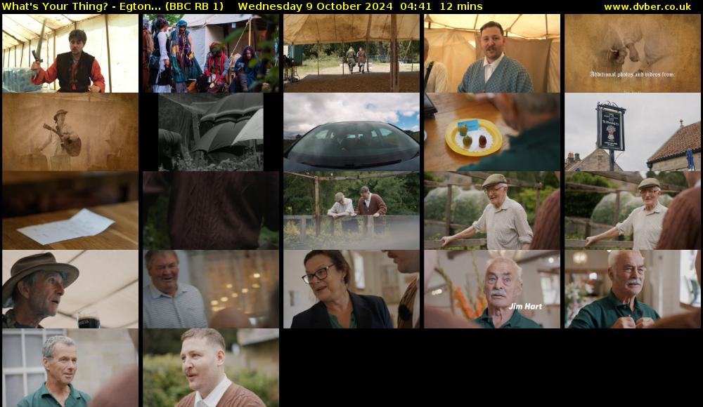 What's Your Thing? - Egton... (BBC RB 1) Wednesday 9 October 2024 04:41 - 04:53