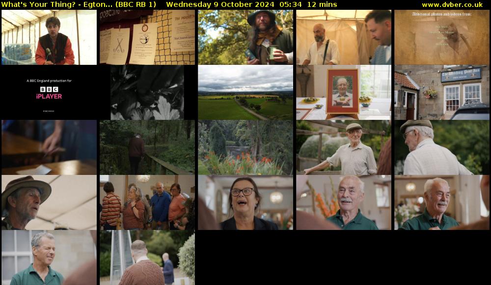 What's Your Thing? - Egton... (BBC RB 1) Wednesday 9 October 2024 05:34 - 05:46