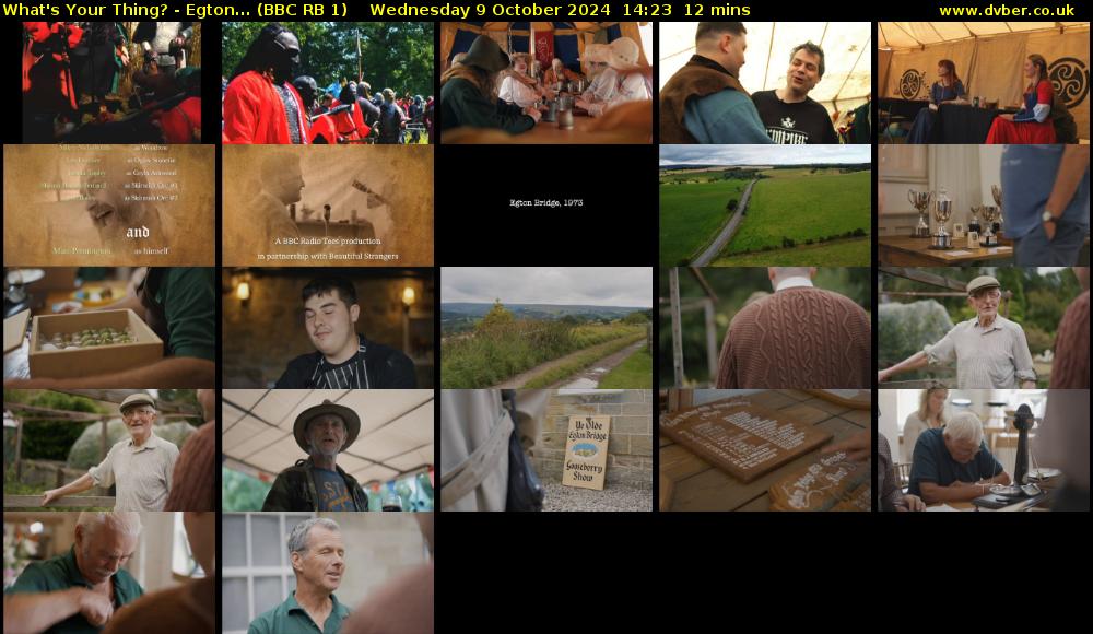 What's Your Thing? - Egton... (BBC RB 1) Wednesday 9 October 2024 14:23 - 14:35