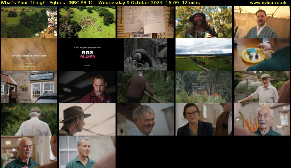 What's Your Thing? - Egton... (BBC RB 1) Wednesday 9 October 2024 16:09 - 16:21