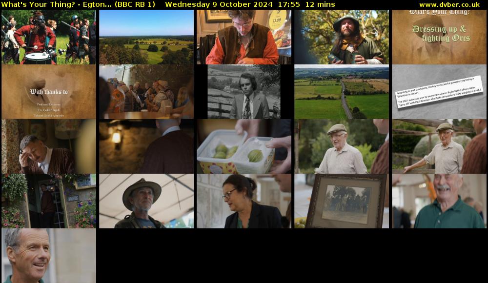 What's Your Thing? - Egton... (BBC RB 1) Wednesday 9 October 2024 17:55 - 18:07