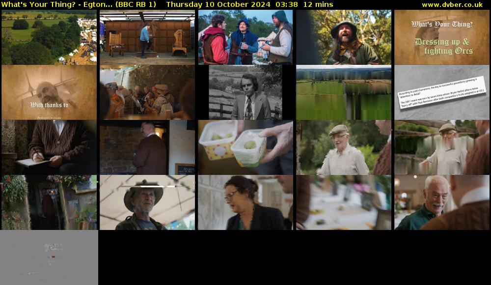 What's Your Thing? - Egton... (BBC RB 1) Thursday 10 October 2024 03:38 - 03:50
