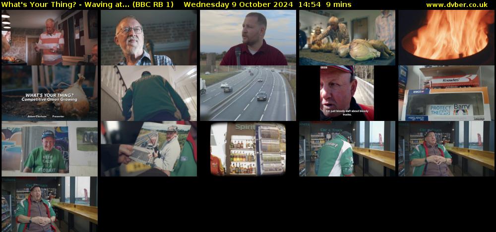 What's Your Thing? - Waving at... (BBC RB 1) Wednesday 9 October 2024 14:54 - 15:03