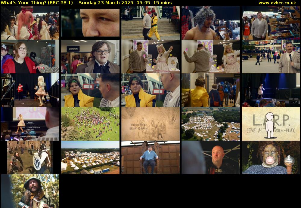 What's Your Thing? (BBC RB 1) Sunday 23 March 2025 05:45 - 06:00