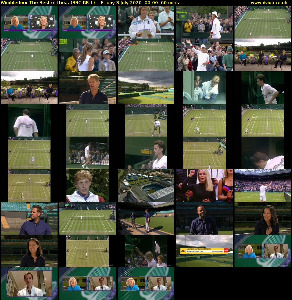Wimbledon: The Best of the... (BBC RB 1) Friday 3 July 2020 00:00 - 01:00