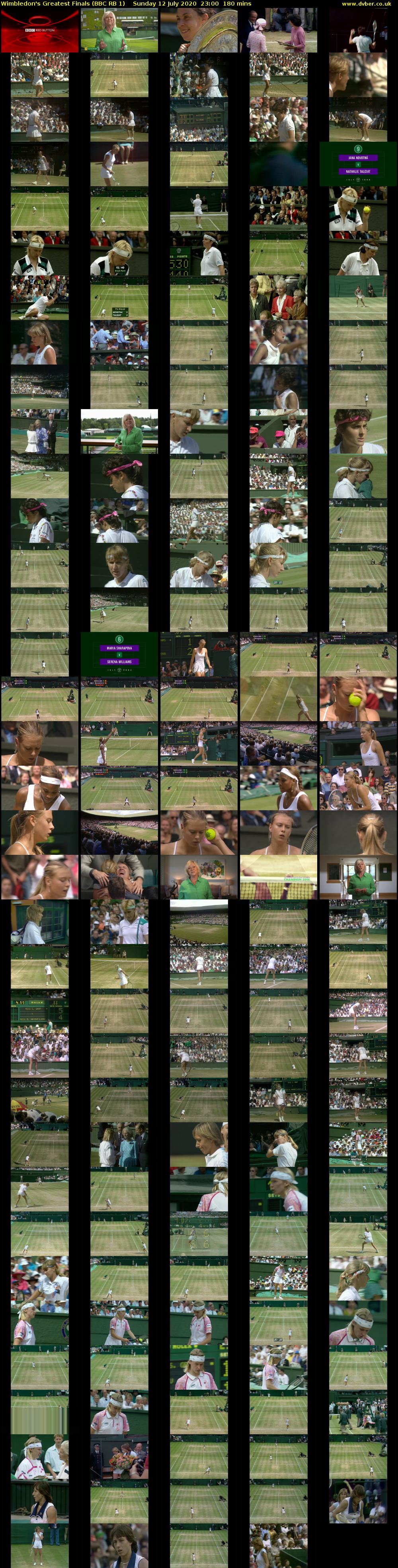 Wimbledon's Greatest Finals (BBC RB 1) Sunday 12 July 2020 23:00 - 02:00