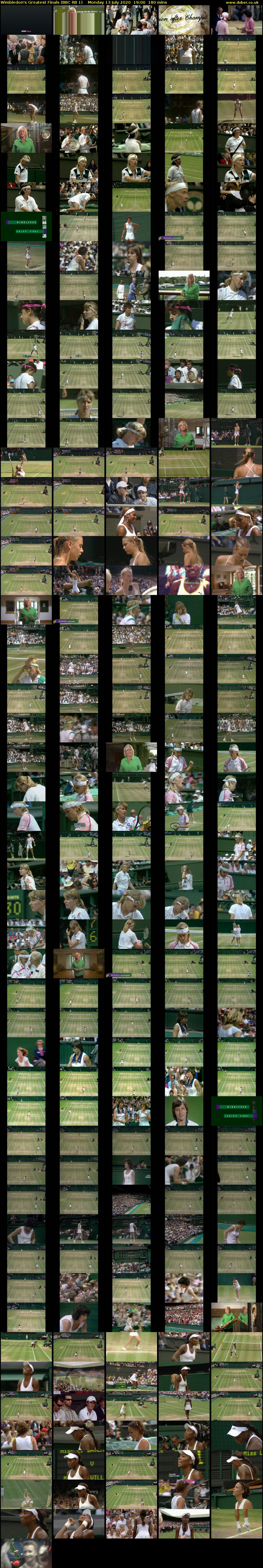 Wimbledon's Greatest Finals (BBC RB 1) Monday 13 July 2020 19:00 - 22:00