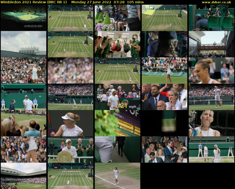 Wimbledon 2021 Review (BBC RB 1) Monday 27 June 2022 07:28 - 09:13