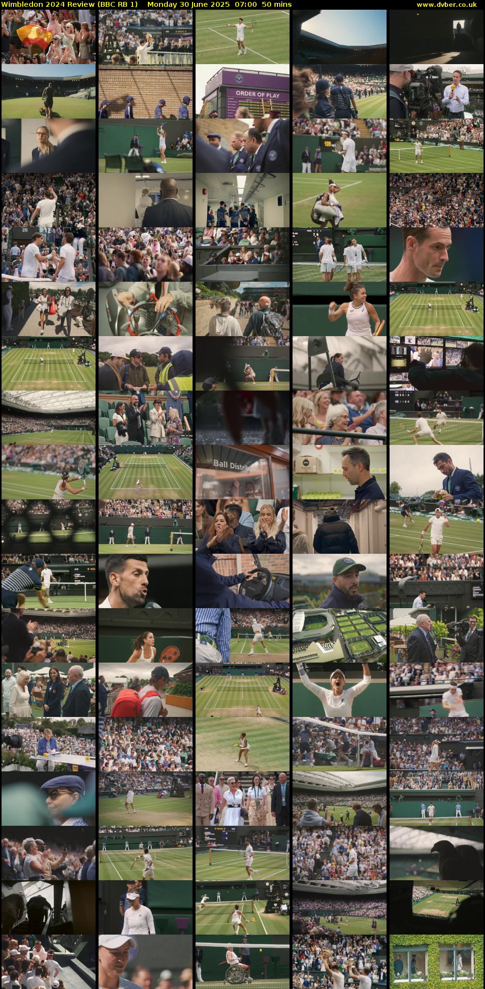 Wimbledon 2024 Review (BBC RB 1) Monday 30 June 2025 07:00 - 07:50