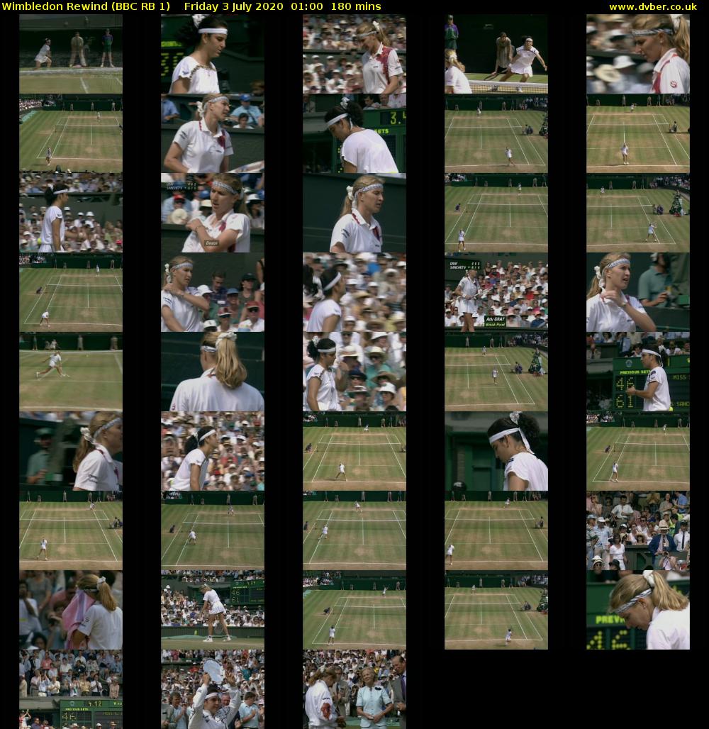 Wimbledon Rewind (BBC RB 1) Friday 3 July 2020 01:00 - 04:00