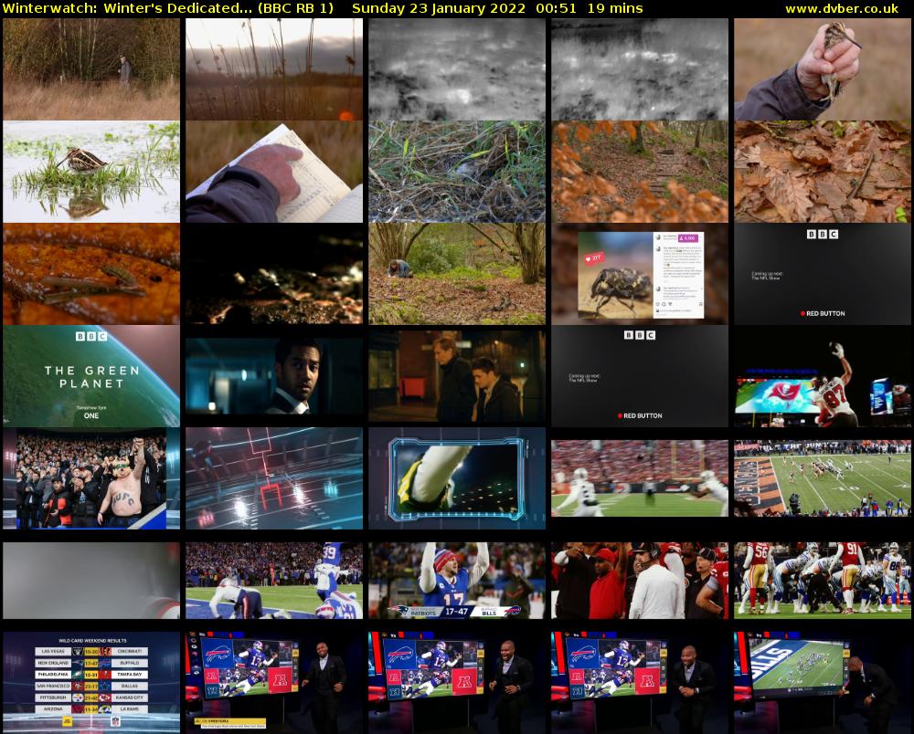 Winterwatch: Winter's Dedicated... (BBC RB 1) Sunday 23 January 2022 00:51 - 01:10