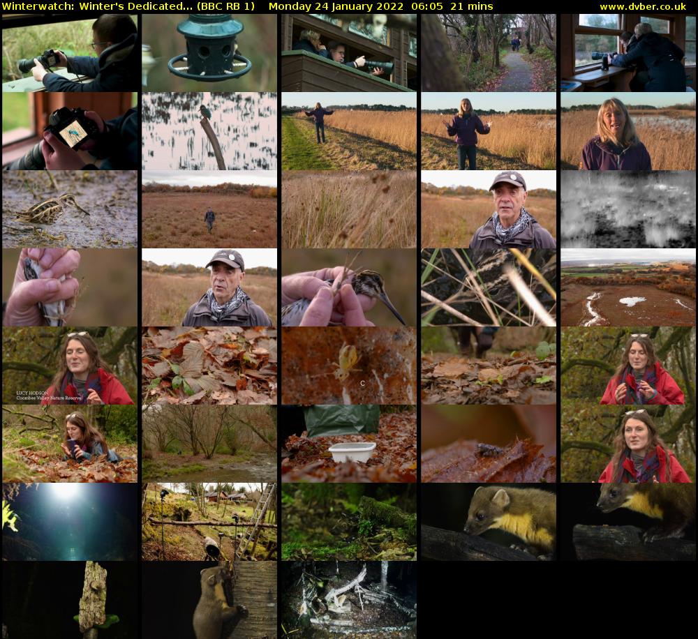Winterwatch: Winter's Dedicated... (BBC RB 1) Monday 24 January 2022 06:05 - 06:26
