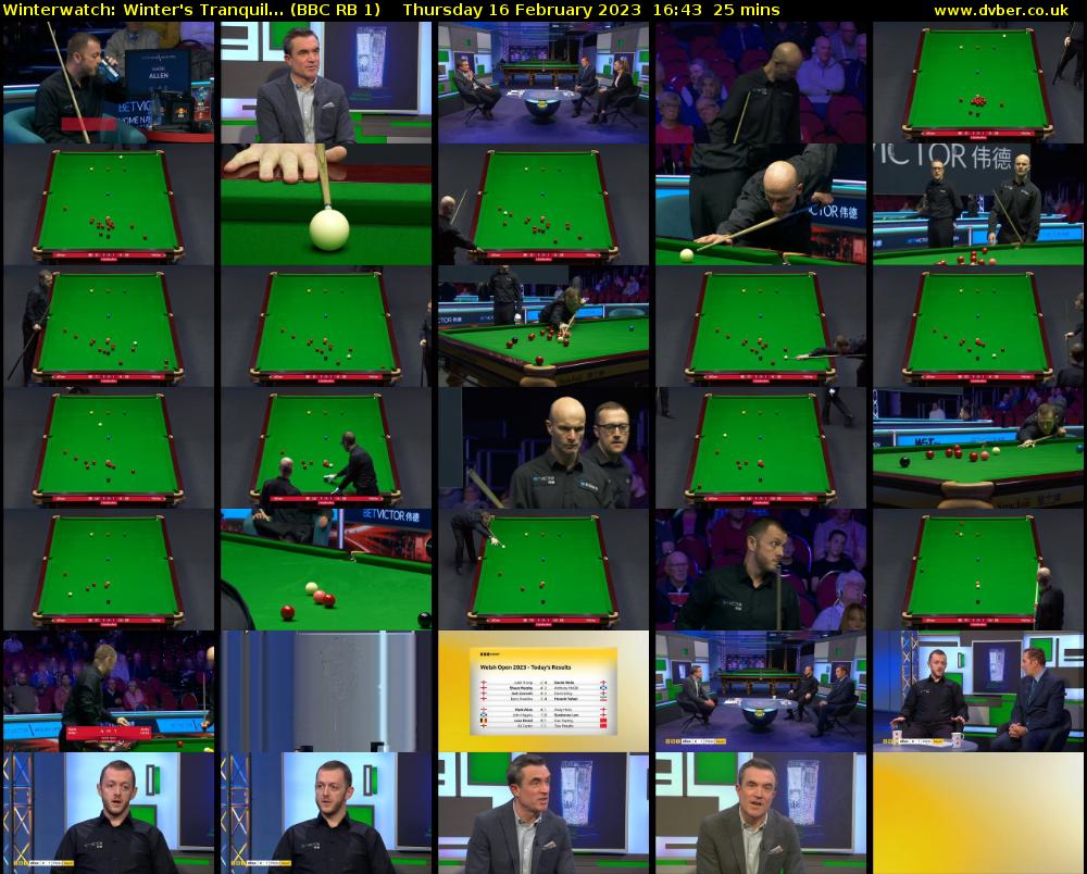 Winterwatch: Winter's Tranquil... (BBC RB 1) Thursday 16 February 2023 16:43 - 17:08