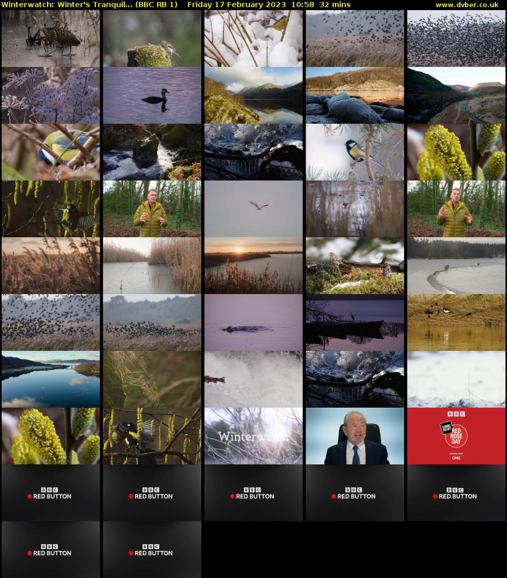 Winterwatch: Winter's Tranquil... (BBC RB 1) Friday 17 February 2023 10:58 - 11:30